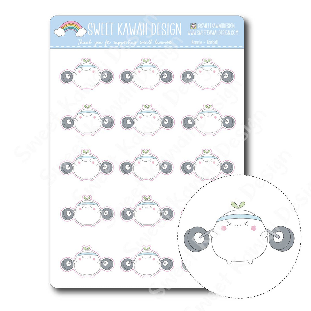 Kawaii Konnie Stickers - Barbell