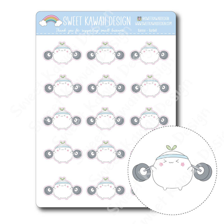 Kawaii Konnie Stickers - Barbell