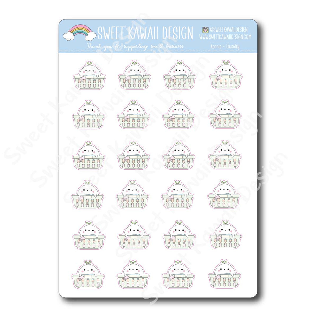 Kawaii Konnie Stickers - Laundry