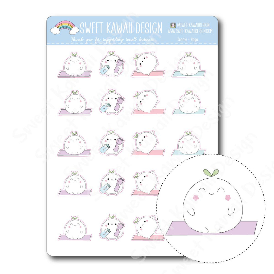 Kawaii Konnie Stickers - Yoga