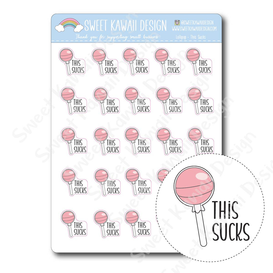 Kawaii Lollipop Stickers - This Sucks