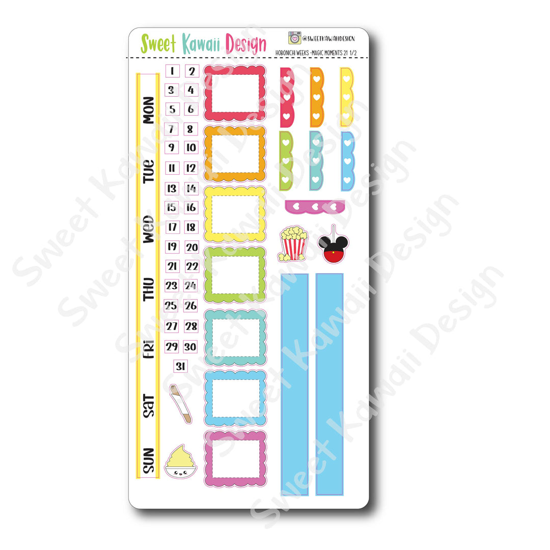Kawaii Hobonichi Weeks Stickers - Magic Moments 21