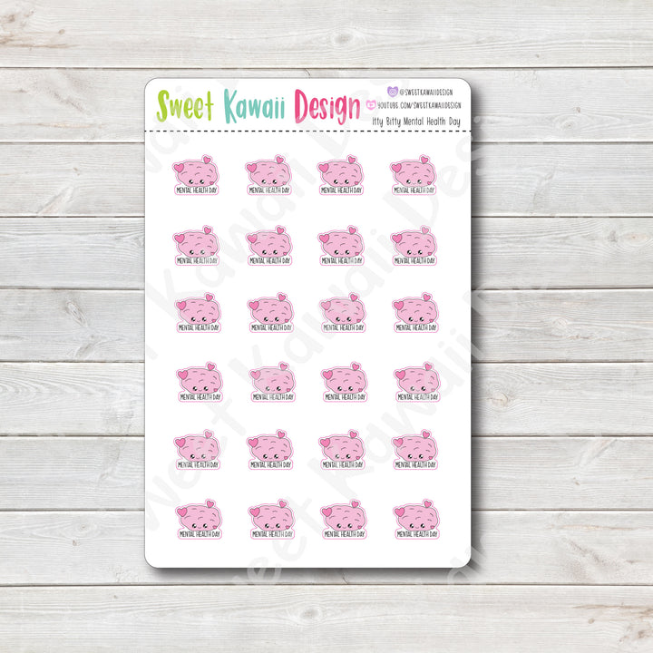 Kawaii Mental Health Day Stickers