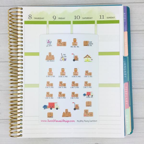 Kawaii Moving Countdown Stickers