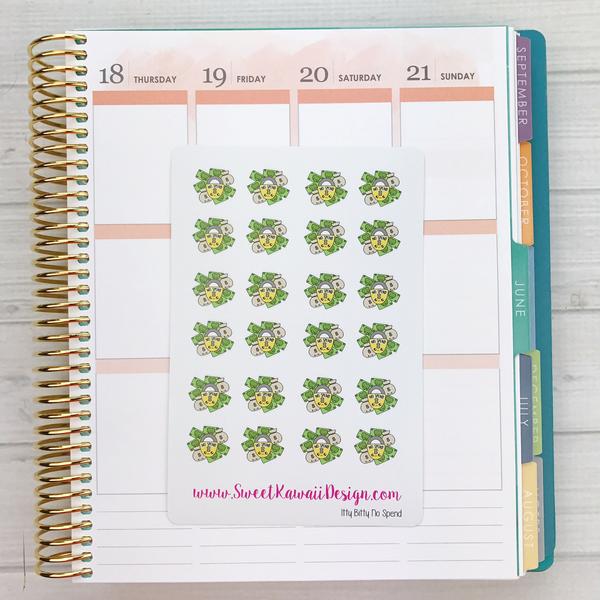 Kawaii No Spend Stickers