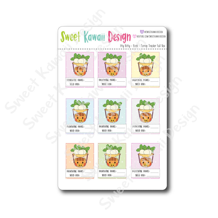 Kawaii Nook Stickers - Turnip Tracker Full Boxes