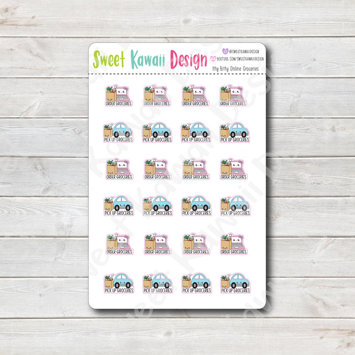 Kawaii Online Grocery Stickers