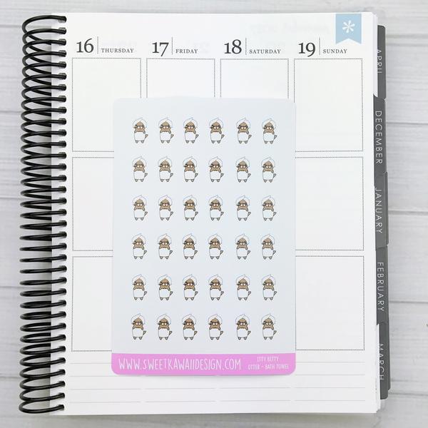 Kawaii Otter Stickers - Bath Towel