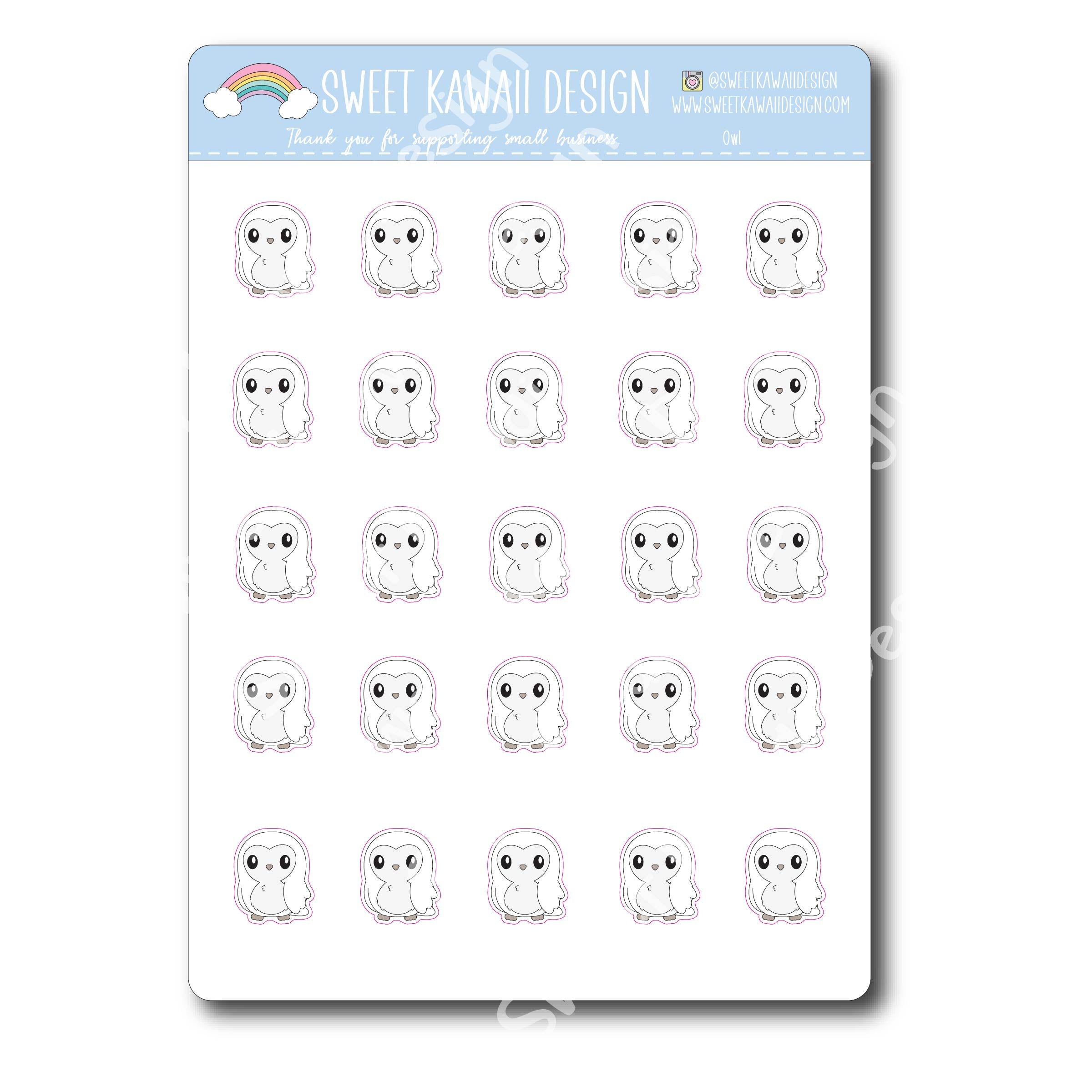 Kawaii Owl Stickers