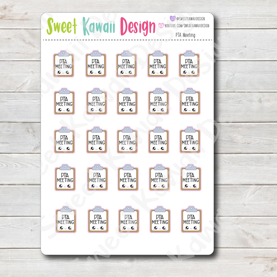Kawaii PTA Meeting Stickers
