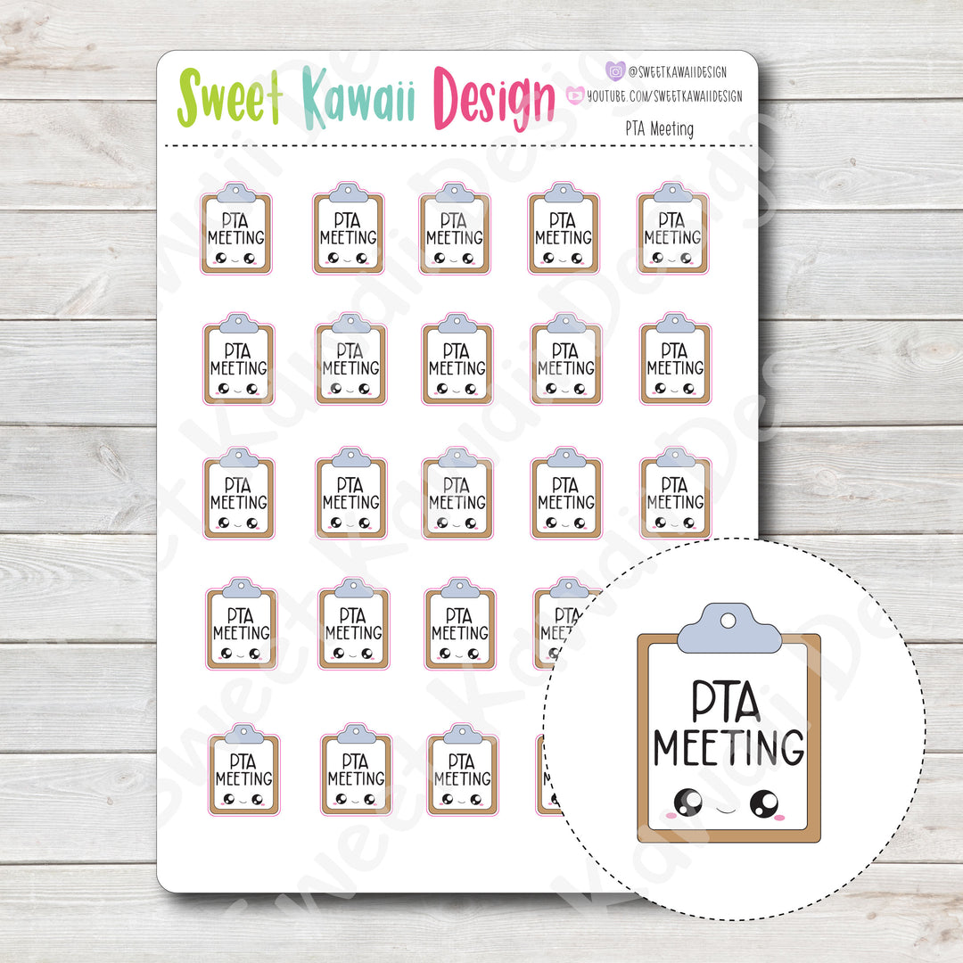 Kawaii PTA Meeting Stickers