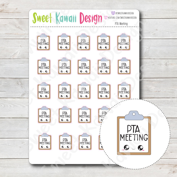 Kawaii PTA Meeting Stickers