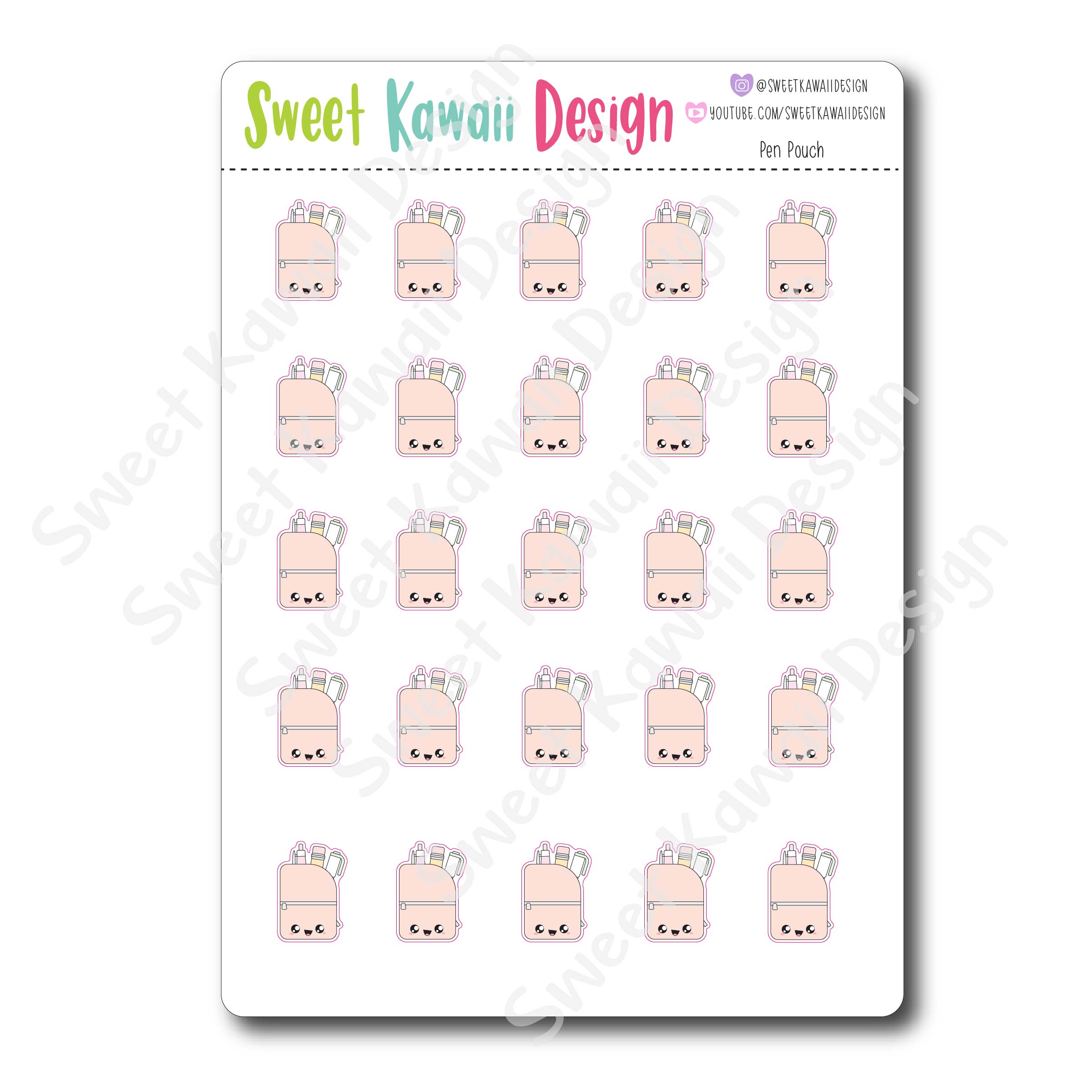 Kawaii Pen Pouch Stickers