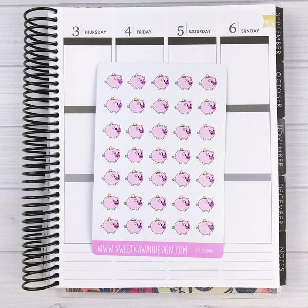 Kawaii Piggy Bank Stickers (new)