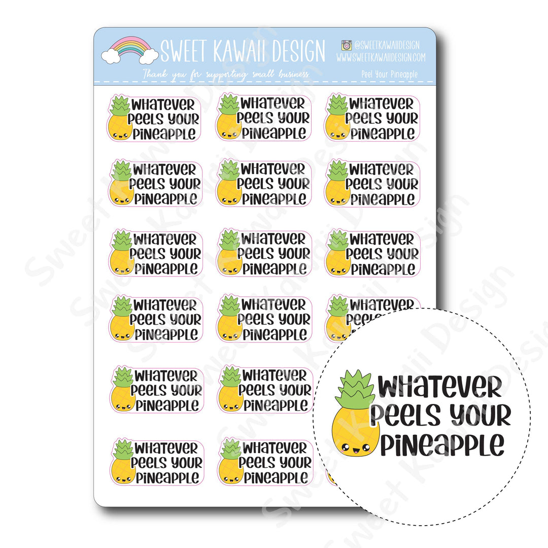 Kawaii Peel Your Pineapple Stickers