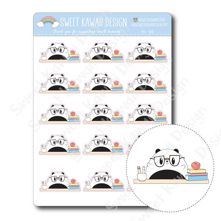 Kawaii Poe Stickers - Desk