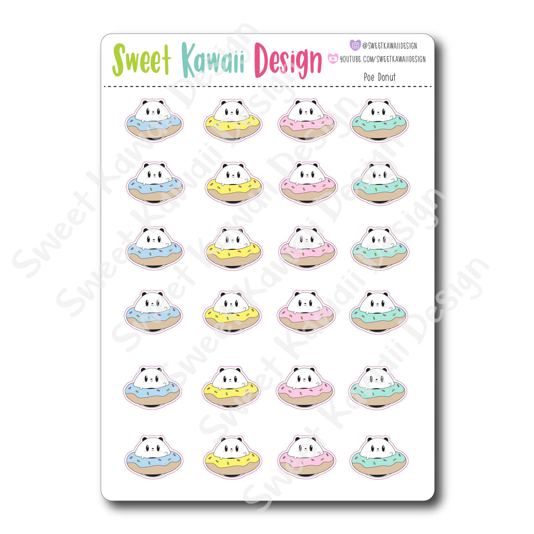 Kawaii Poe Donut Stickers
