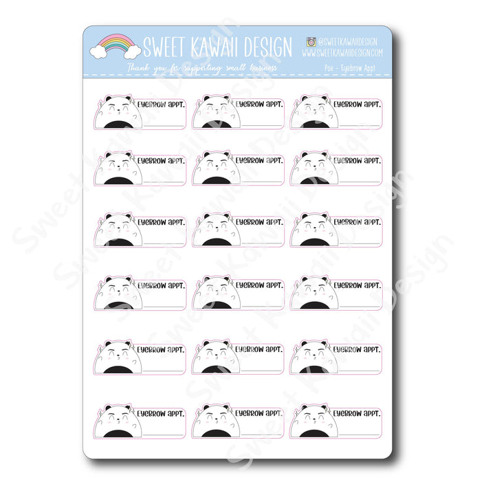 Kawaii Poe Stickers - Eyebrow Appt