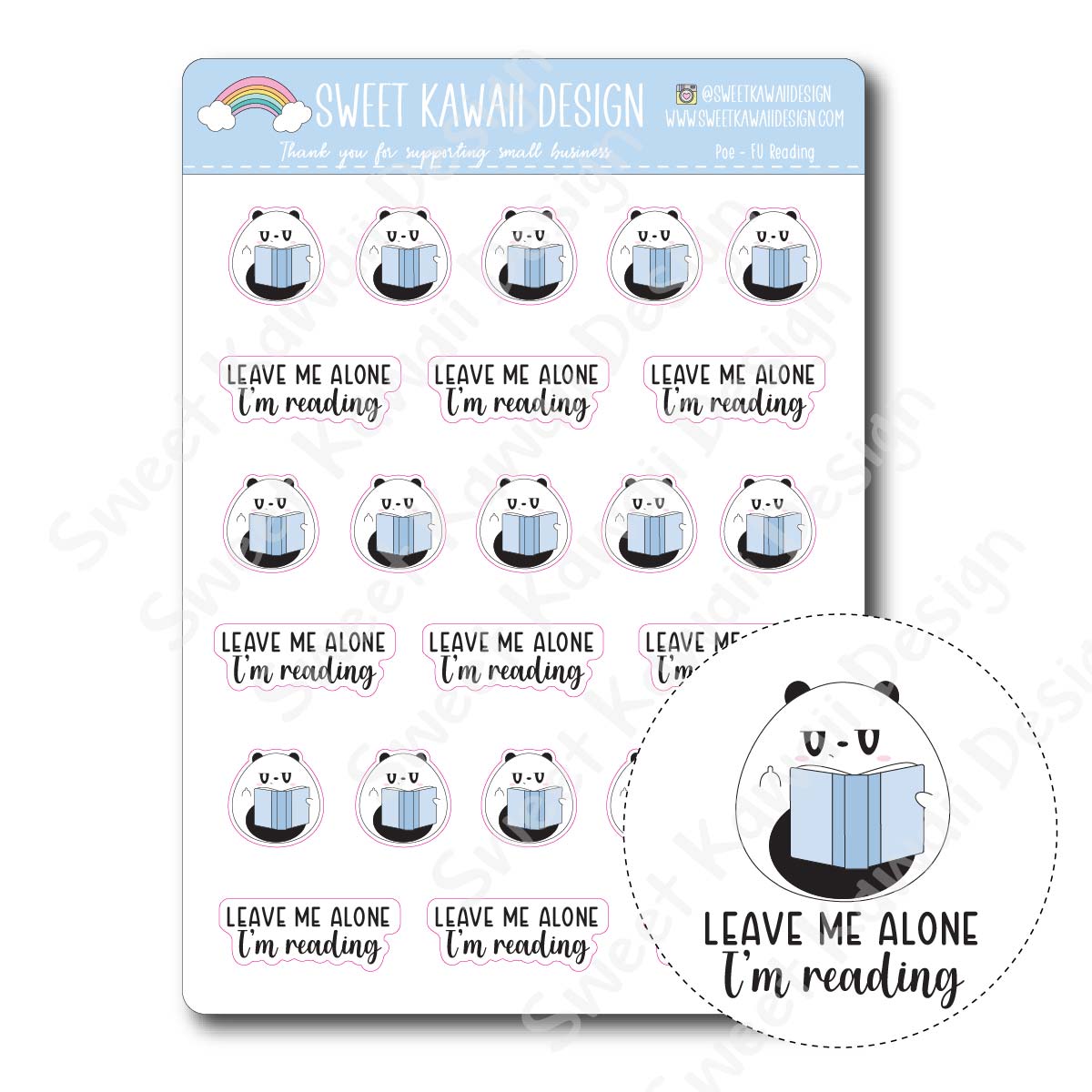 Kawaii Poe Stickers - FU Reading