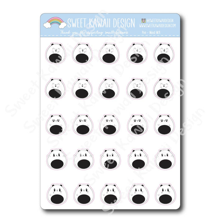 Kawaii Poe Mood Stickers