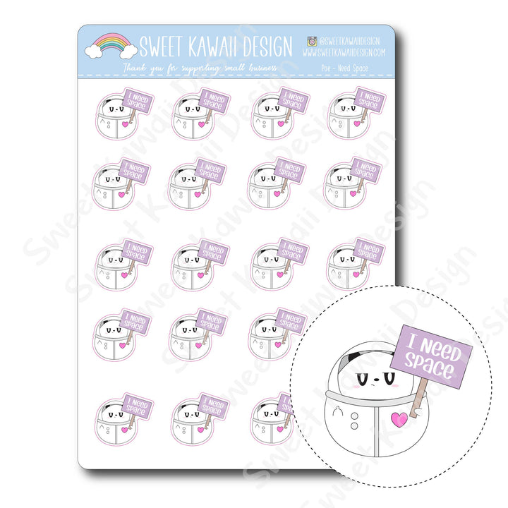 Kawaii Poe Stickers - Need Space