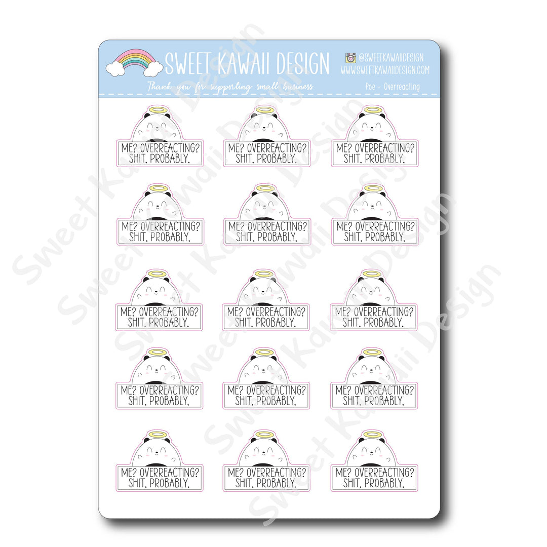 Kawaii Poe Stickers - Overreacting