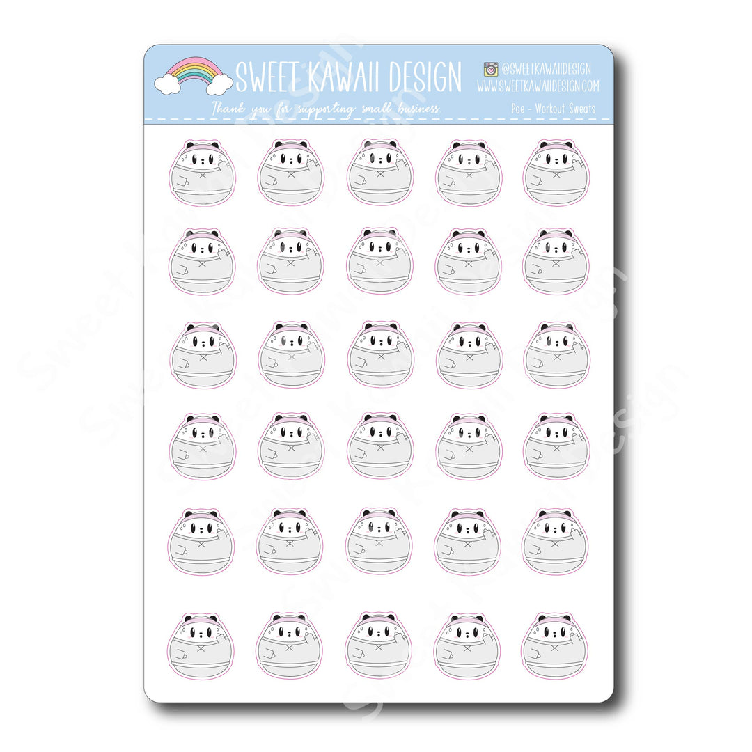 Kawaii Poe Stickers - Workout Sweats