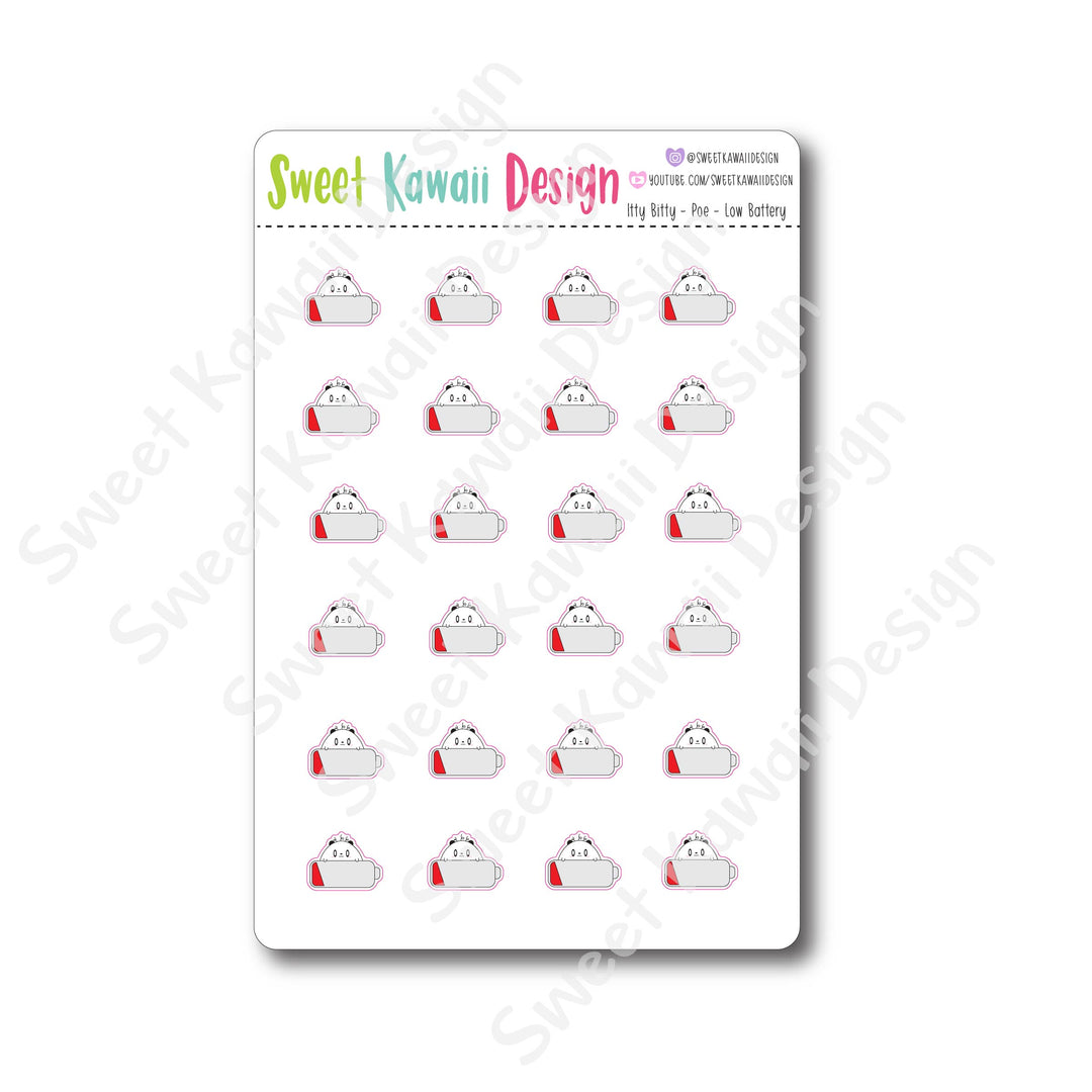 Kawaii Poe Stickers - Low Battery