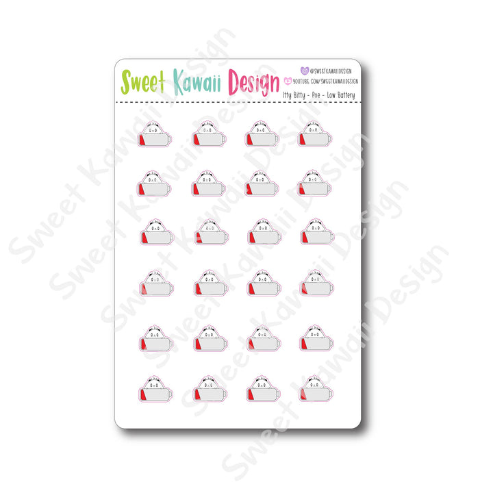 Kawaii Poe Stickers - Low Battery