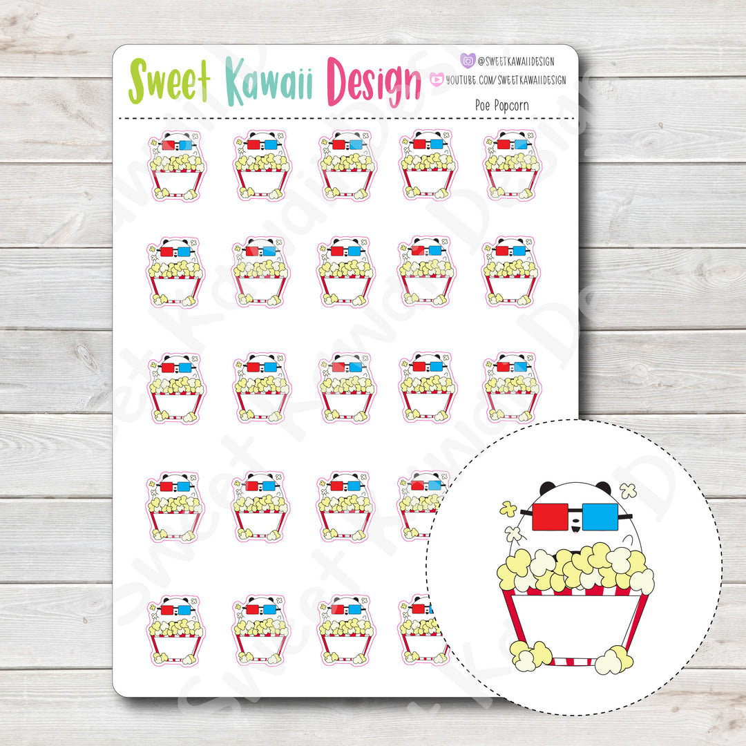 Kawaii Poe Stickers - Popcorn