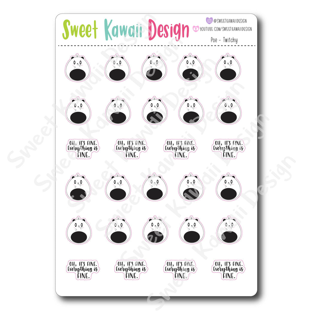 Kawaii Poe Stickers - Twitchy