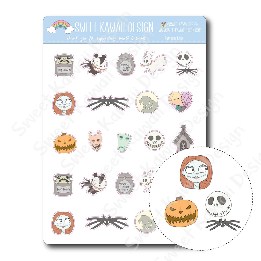 Kawaii Pumpkin King Stickers