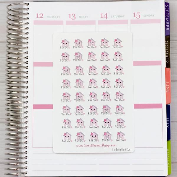 Kawaii Rent Due Stickers