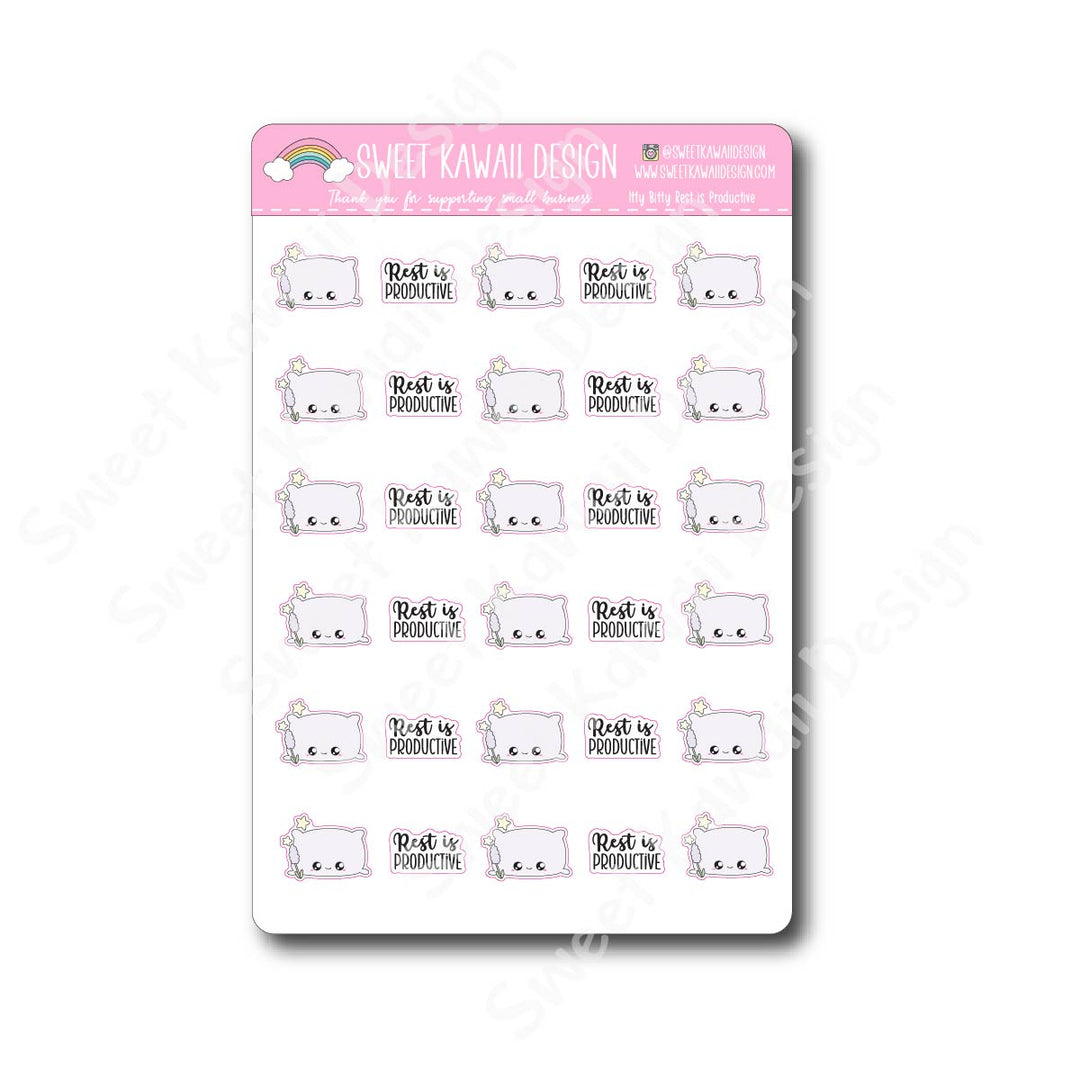 Kawaii Rest is Productive Stickers