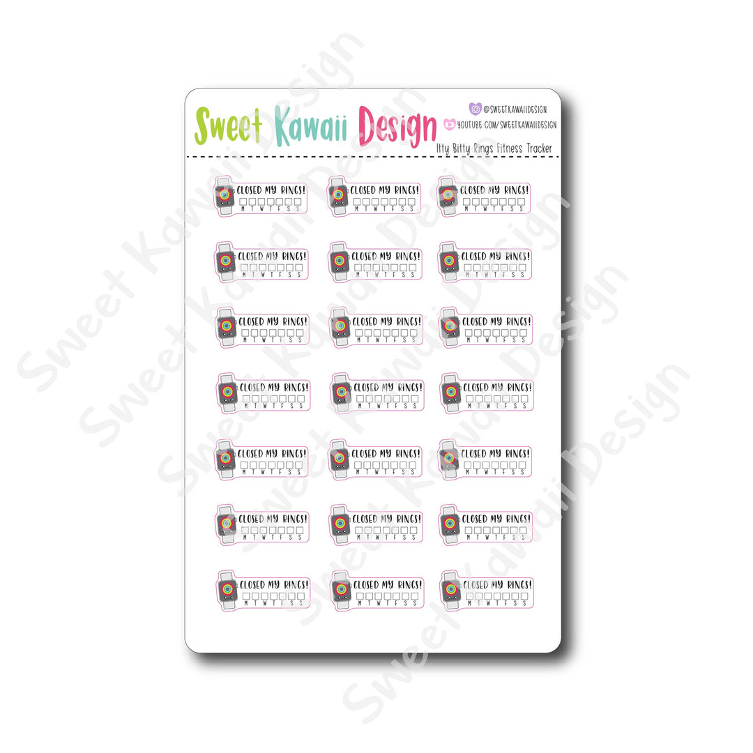 Kawaii Rings Fitness Tracker Stickers
