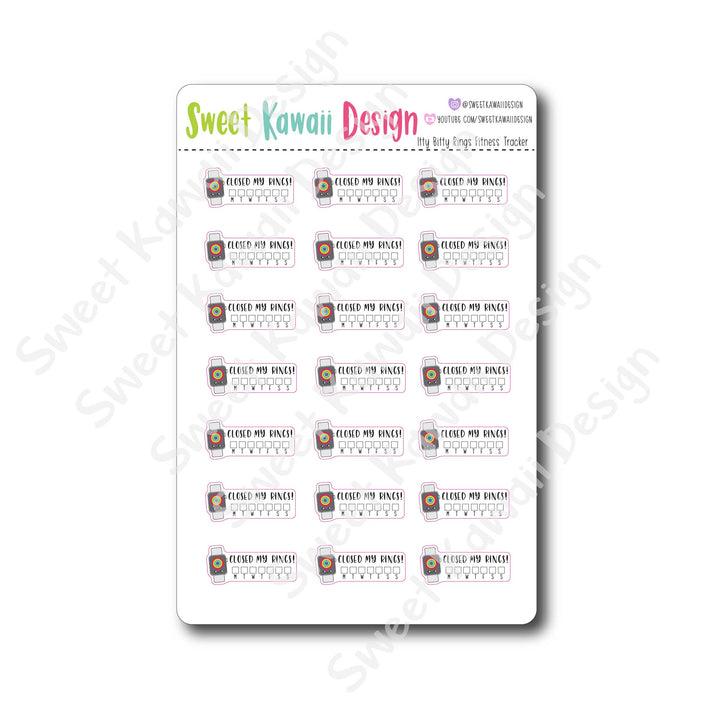 Kawaii Rings Fitness Tracker Stickers