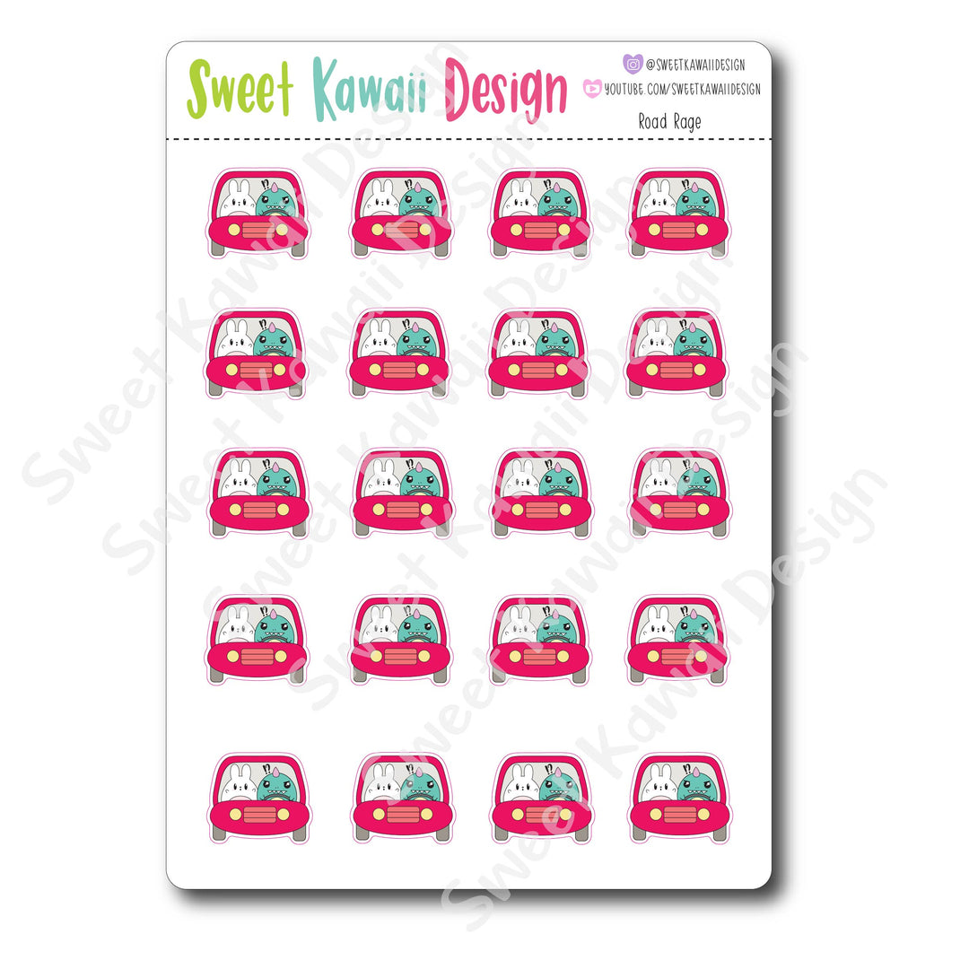 Kawaii Road Rage Stickers