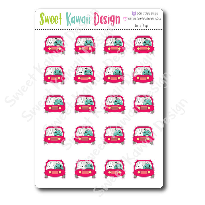 Kawaii Road Rage Stickers