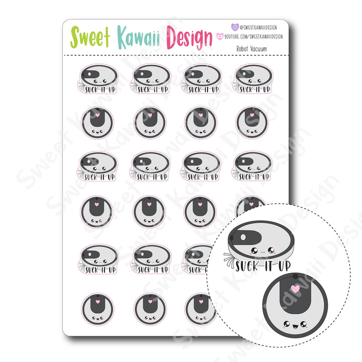 Kawaii Robot Vacuum Stickers
