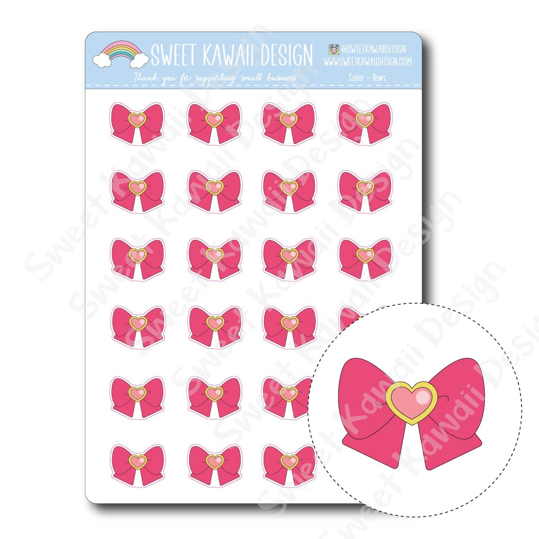 Kawaii Sailor Bow Stickers
