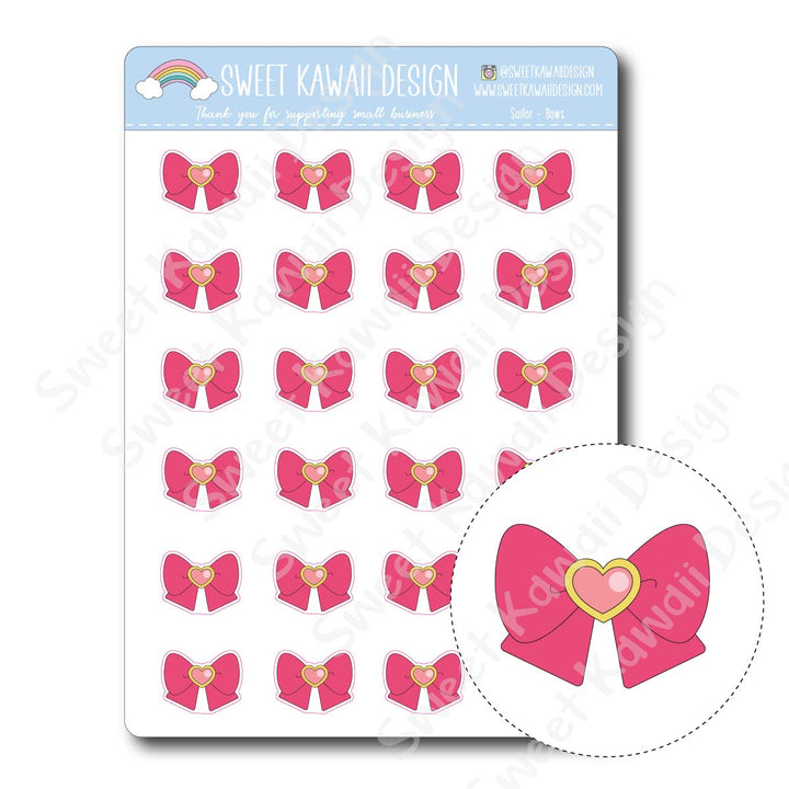Kawaii Sailor Bow Stickers