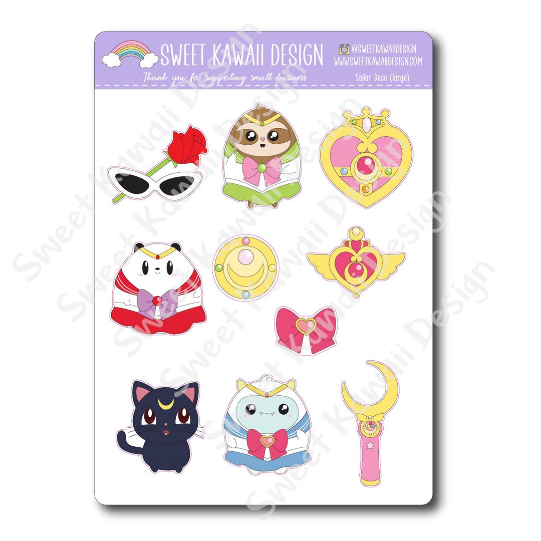 Kawaii Sailor Deco (Large) Stickers