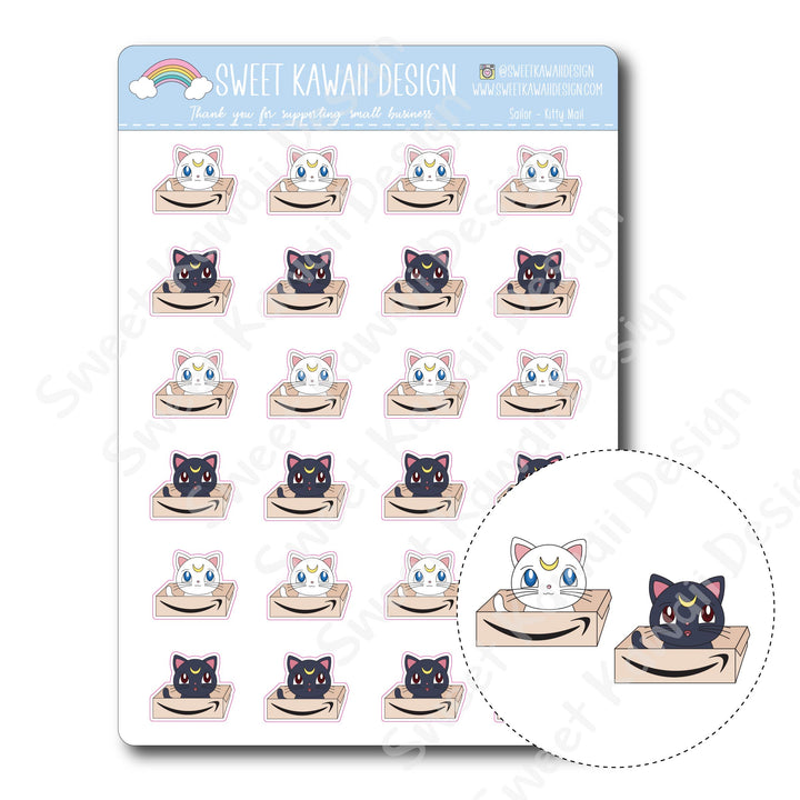 Kawaii Sailor Kitty Mail Stickers