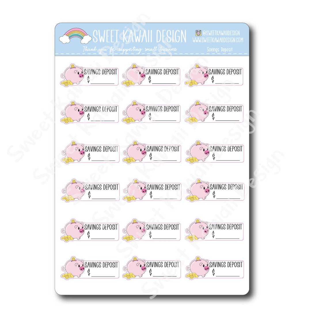 Kawaii Savings Deposit Stickers