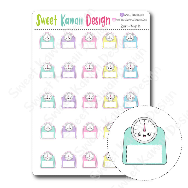 Kawaii Scale Stickers - Weigh In
