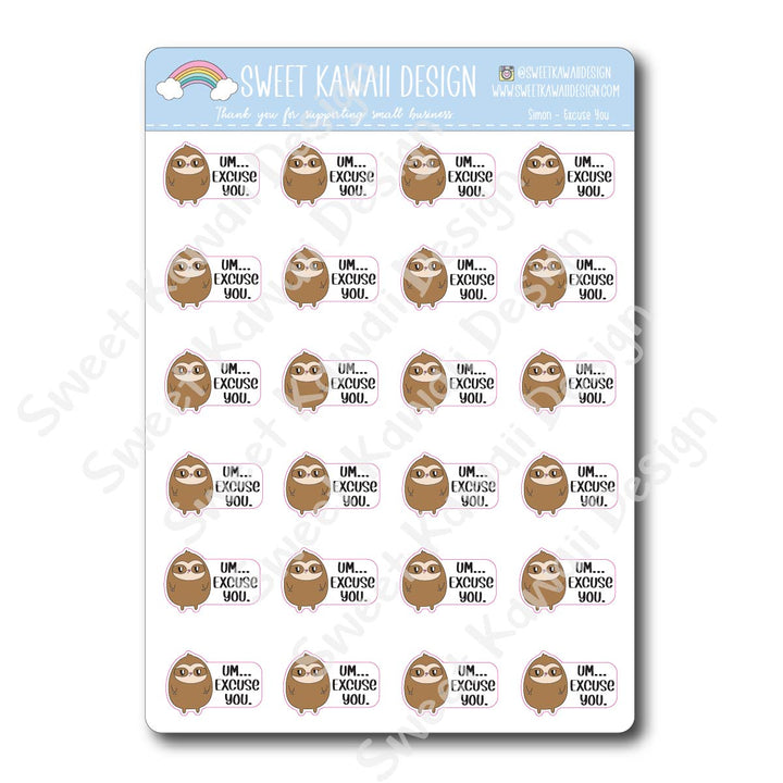 Kawaii Simon Stickers - Excuse You