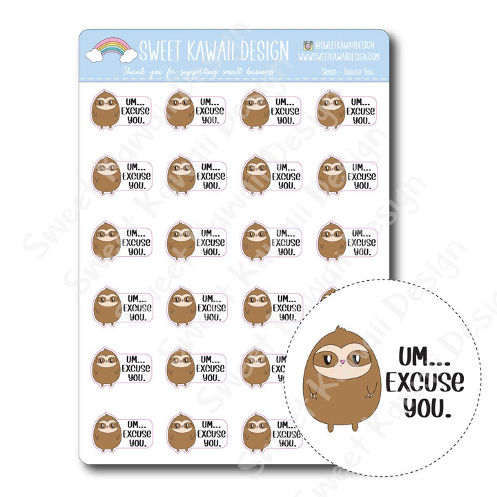 Kawaii Simon Stickers - Excuse You