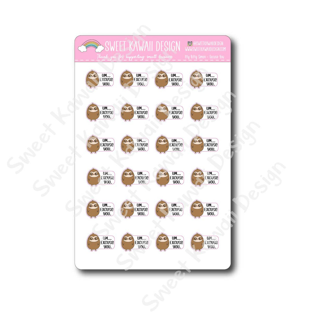 Kawaii Simon Stickers - Excuse You