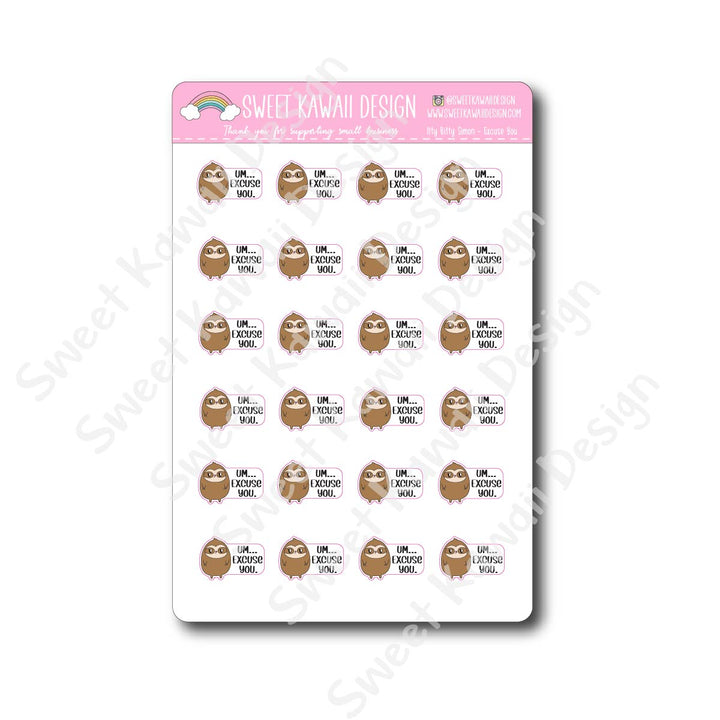Kawaii Simon Stickers - Excuse You