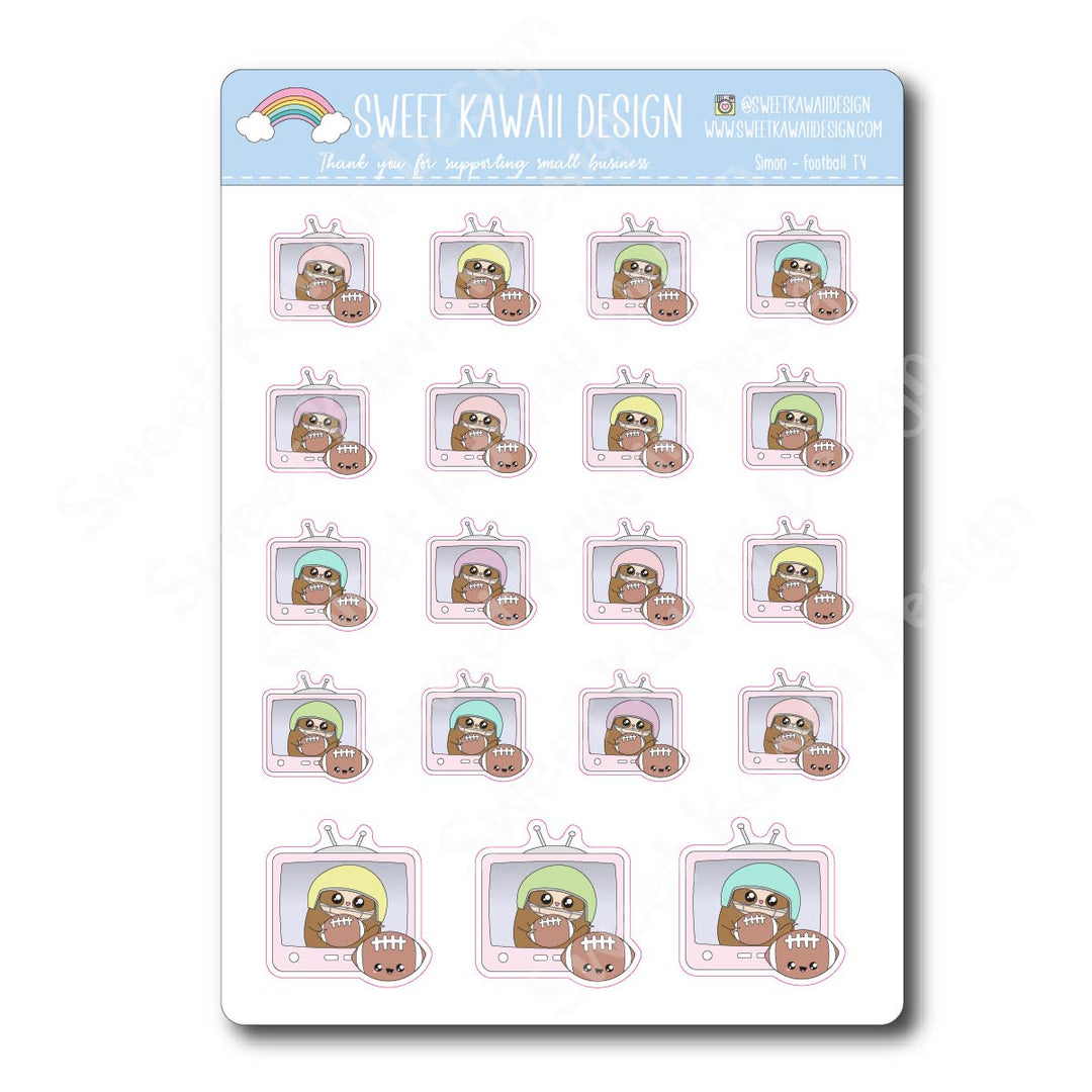 Kawaii Simon Stickers - Football TV